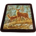 thumbnail image 3 of Chezmoi Collection Heavy Thick Korean Style Faux Mink Blanket Single Ply 9 Lbs, Reversible 750GSM Thick Silky Soft Plush Raschel Mink Blanket, 85" x 95" Asia King Size, Deers, 3 of 9