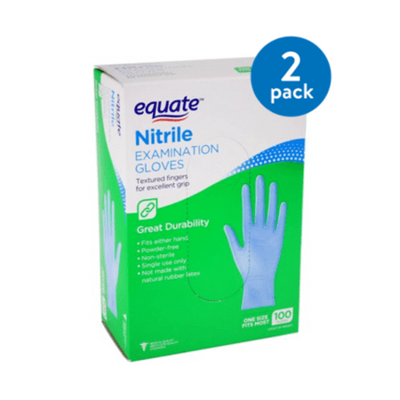 (2 Pack) Equate Nitrile Examination Gloves, One Size, 100 (Best Exfoliating Gloves Review)