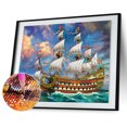 thumbnail image 1 of Cuadros Decorativos Diamante pintura velero completo redondo Rhinestone pared Sywqhk Nuevos Originales, 1 of 1