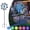 Peacock-A, variant on Solar Wind Spinner Outdoor Metal Kinetic Wind Spinners with LED Lighting Glass Ball Flamingo Wind Spinner with Stake Decorative Windmill for Yard Lawn Garden Patio Decor