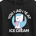 thumbnail image 3 of Peanuts - You Had Me At Ice Cream - Juniors Cropped Pullover Hoodie, 3 of 6