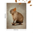 thumbnail image 3 of Qisvanset Toile Murale de Planche à Roulettes Capybara 15,75 X 11,81 Pouces, 3 of 8