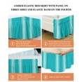 thumbnail image 6 of Farmhouse Aqua Bed Skirt White Stripe Bed Skirts Queen Size 16 Inch Drop, Wrap Around Dust Ruffle&nbsp;Bedskirt with Adjustable Elastic Belt for Queen Size Beds, 6 of 7
