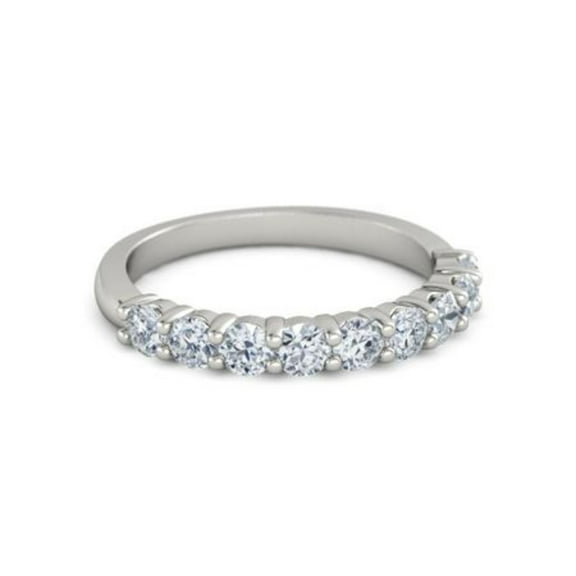 0.45ct Round Cut White Topaz Eternity Band Ring 925 Sterling Silver Halloween Gift Jewelry Size:- 4