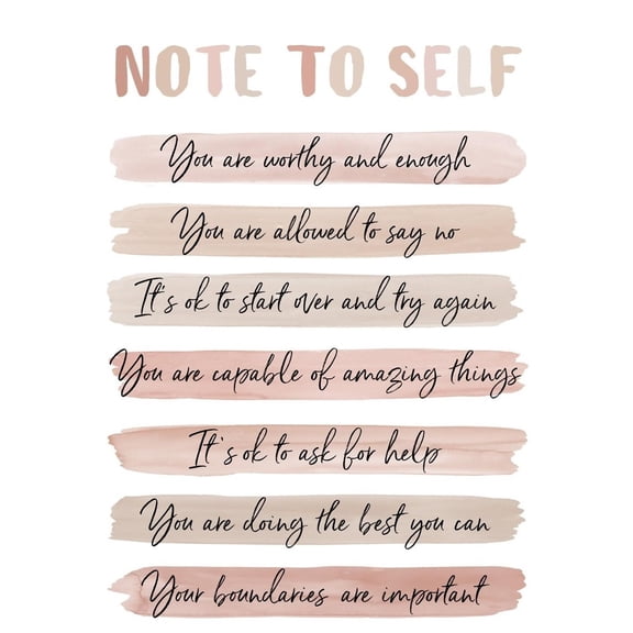 Note To Self, Self Care Sign poster Social Worker Office Decor, Mental Health Wall Art, Counselling Sings, Affirmations Positive Psychology poster