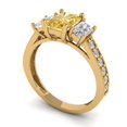 thumbnail image 2 of 1.88 ctw 3 Stone Anniversary Ring for Women | Emerald Cut Natural Citrine | Hyperallergenic Solid 14K Yellow Gold, 2 of 5