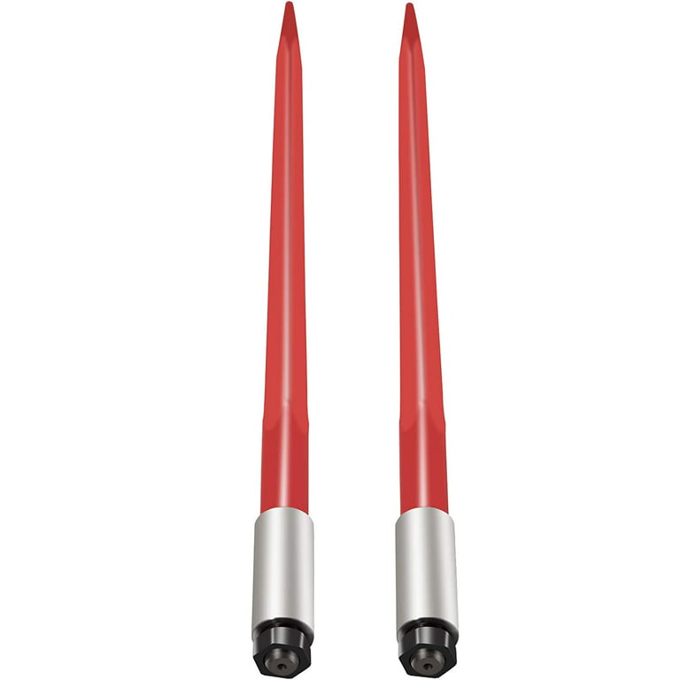 VEVOR Pair Hay Spear 39 Bale Spear 3000 lbs Capacity, Bale Spike Quick Attach  Square Hay Bale Spears 1 3/4, Red Coated Bale Forks, Bale Hay Spike with  Hex Nut & Sleeve