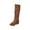 Brown Knee High Boot, variant on hopeusnice Women's Knee High Boots Faux Leather Buckle Slouchy Flat Boots Side Zipper Comfortable Warm Winter Boots Fall Fashion Shoes Brown 39