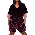 thumbnail image 2 of Drses Women's Summer Casual Rompers Short Sleeve Oversized Workout Athletic Tee Romper Loose Onesie Shorts, 2 of 5
