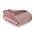 thumbnail image 3 of Better Homes & Gardens Textured Velvet Plush Soft Fleece Throw Blanket, Oversized, Mauve Gem, 3 of 6