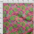 thumbnail image 2 of oneOone Georgette Viscose Medium Blue Fabric Leaves & Rose Floral Sewing Material Print Fabric By The Yard 42 Inch Wide, 2 of 4
