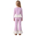 thumbnail image 6 of Spazoro Girls 2PC Outfit Sets, Round Neck Fall Elastic Waist Long Sleeve Matching Casual Clothing for Daily Wear Purple Size 7-8, 6 of 9