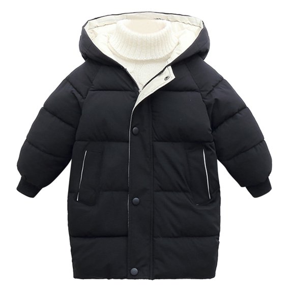 Kids Winter Coat,Kids Puffer Coat with Pocket Zipper Winter Hoodies Coat Long Sleeve Windproof Thick Parka Grils Winter Coats Size 7-8 Years