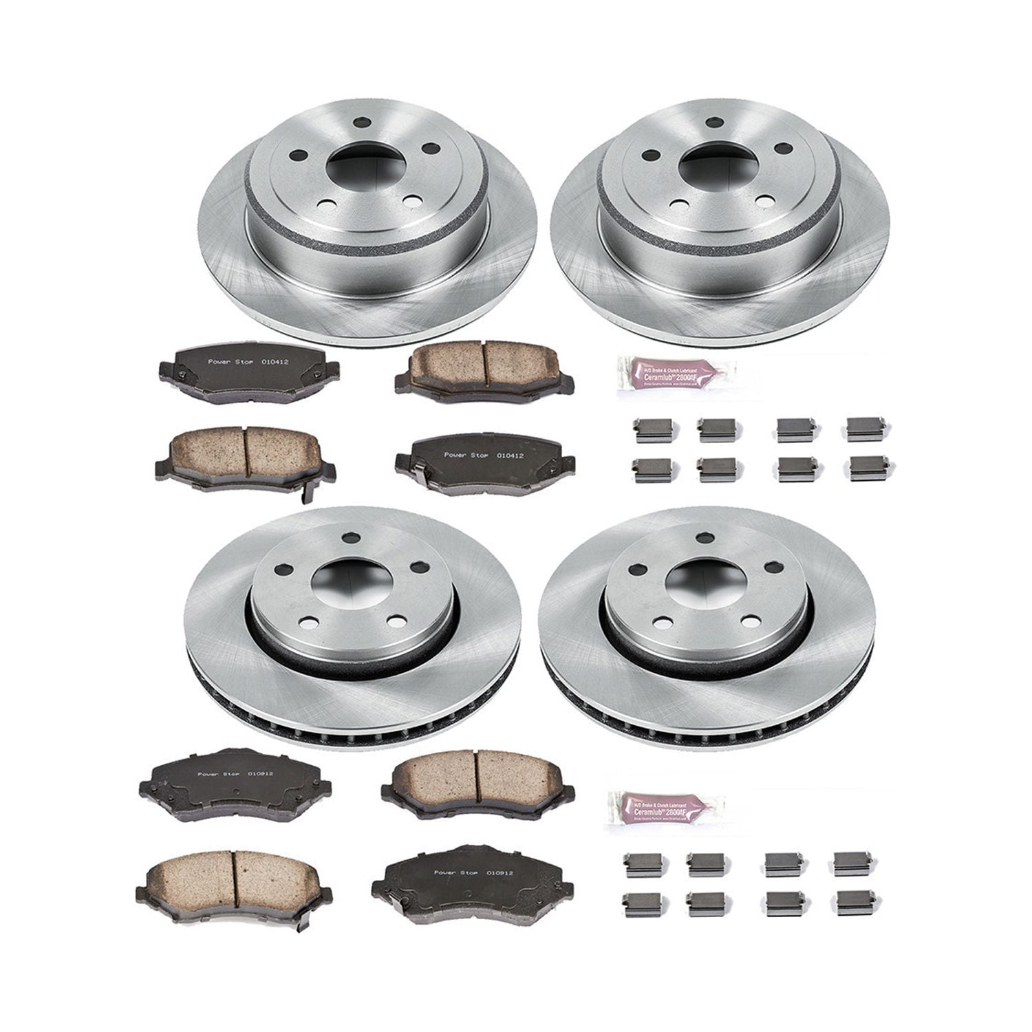 Power Stop Front and Rear Stock Replacement Brake Pad and Rotor Kit KOE2798