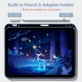 thumbnail image 4 of GEAK Compatible with iPad 11th Generation Case, for iPad 10th Generation Case with Pencil Holder, Trifold Stand Slim Hard Translucent Back Case for iPad a16, Auto Wake/Sleep, DarkBlue, 4 of 8