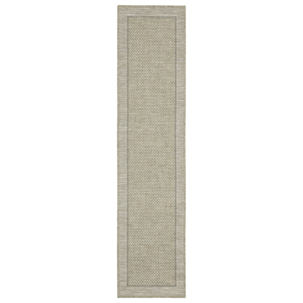 Oriental Weavers Tortuga Indoor/Outdoor Rug - TR06A - 3'3" x 5' - in Beige/ Black - Classic Casual Style, Water, Stain and Fade Resistant, Hose Clean, Patio, Outdoor Living Area Rug