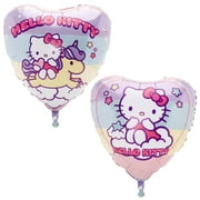 ® 46cm (18") Double Sided Hello Kitty Character Heart Shaped Foil Balloon - Kids Party Decorations