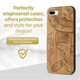 thumbnail image 2 of Case Yard Wooden Case Outside Soft TPU Silicone, Slim Fit Shockproof Wood Phone Cover for Girls Boys Men and Women, Supports Wireless Charging New Orleans Sugar Skull Design case for iPhone-8-Plus, 2 of 7