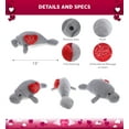 thumbnail image 6 of DolliBu I Love You Heart Wild Collection Plush Manatee - 15 inches, 6 of 6