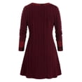 thumbnail image 2 of Rosegal Plus Size Plaid Cable Knit Cutout Tunic Sweater Red Wine 4X, 2 of 4
