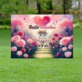 thumbnail image 2 of Hello Valentine’s Day Maine Coon Flower Crown Romantic Pink Floral Yard Sign Cat Lover Kitten Owner Gifts Outdoor Home Lawn Garden Porch Decor - 00031, 2 of 5