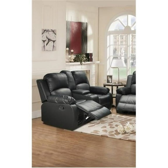 PonLiving Furniture LGS2890B-L Utica Reclining Loveseat, Black - 40 x 74.5 x 37 in.
