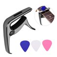 thumbnail image 4 of Capo TC-02 Capo de guitarra multifuncional Aleación de zinc con extractor de pasadores de puente Ranura para púas de guitarra 3 piezas Púas de guitarra para guitarras eléctricas acústicas Bajo Tomshoo Capo, 4 of 6