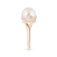 thumbnail image 6 of ANGARA Freshwater Cultured Pearl Olive Leaf Bypass Ring in 14K Rose Gold for Women | June Birthstone, Birthday, Anniversary, Jewelry Gift for Women | Pearl Ring, 6 of 8