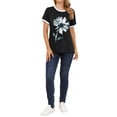 thumbnail image 5 of ZXSXSY Women Floral Printed Round Neck Short Sleeves Top, 5 of 6