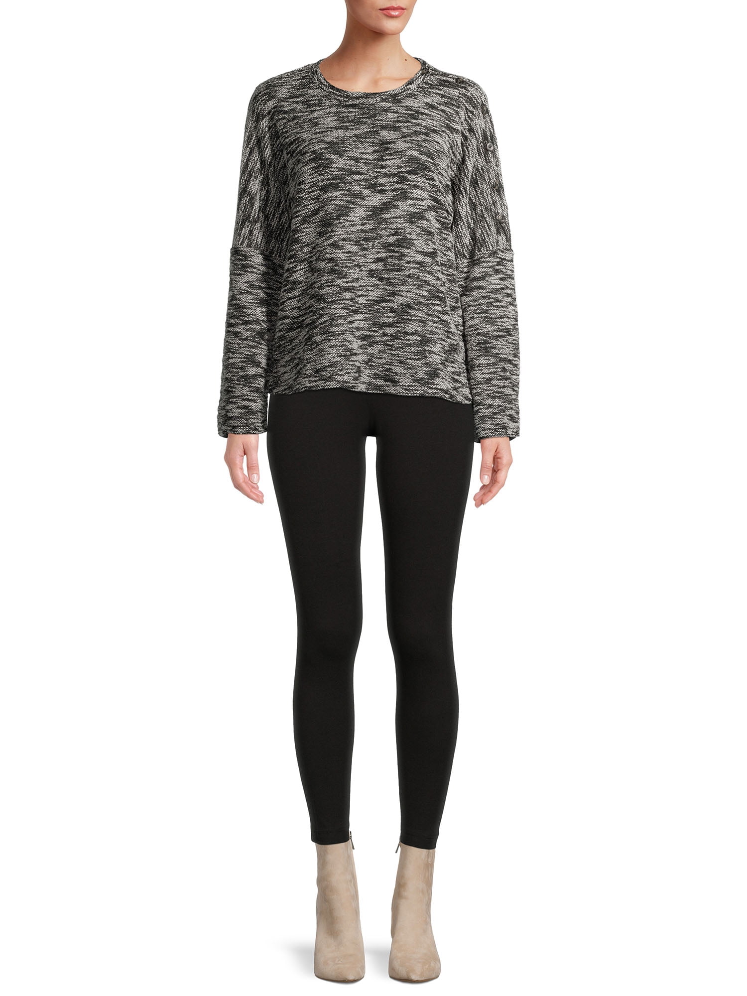 Time and Tru Women's Knit Leggings, 2 