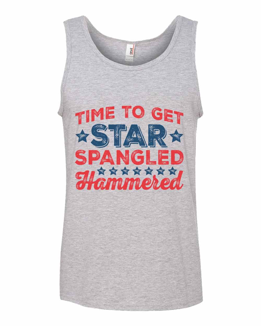 Time to get Star Spangled Hammered Red Juniors Soft Tank Top