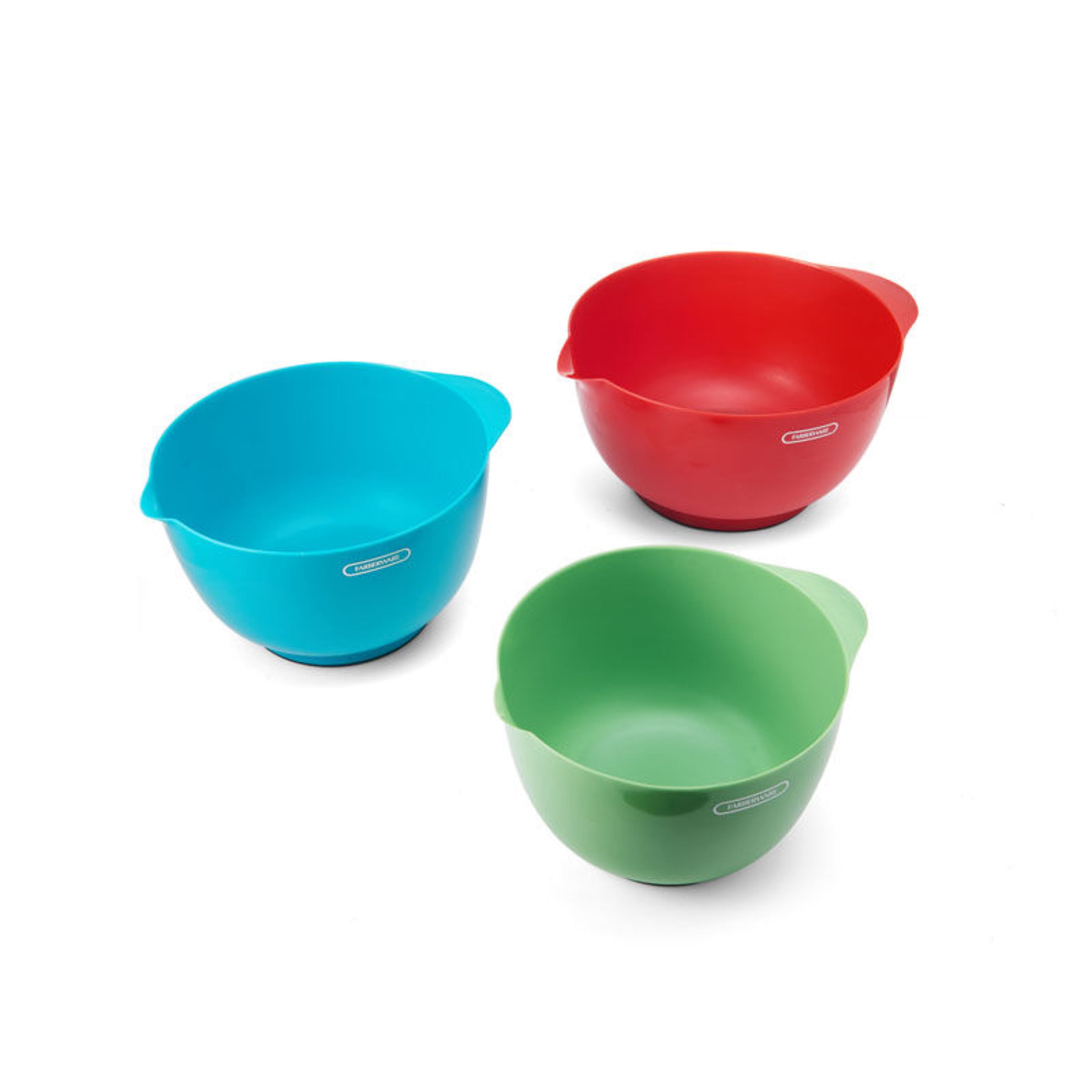  Farberware - 5216128 Farberware Professional Plastic Mixing  Bowls, Set of 3, Orange/Red/LightGreen: Home & Kitchen