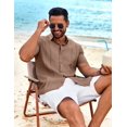 thumbnail image 5 of COOFANDY Mens Cuban Guayabera Shirt Short Sleeve Button Down Shirts Summer Beach Vacation Shirts, 5 of 6