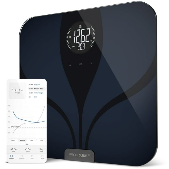 Greater Goods Smart Scale, BT Connected Body Weight Bathroom Scale, BMI, Body Fat, Muscle Mass, Water Weight, FSA HSA Approved