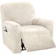 thumbnail image 1 of Fundas de terciopelo elástico para sillón reclinable, 4 piezas, fundas para sillón reclinable, funda para sillón reclinable, fundas antideslizantes, ajustadas, gruesas, suaves, lavables, GreyIvoryReclinable Chair, 1 of 5
