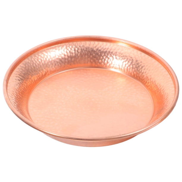 LOLIPPYY Plato De Cobre Para Comida Y De Mascotas Con Acabado Martillado Dorado Y Estructura Estable
