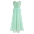 thumbnail image 2 of iEFiEL Girls Chiffon Lace Flower Girl Dress Wedding Bridesmaid Gown Turquoise 4, 2 of 7