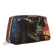 thumbnail image 2 of Naloa Cyberpunk Skull American Flag Leather Makeup Bag for Purse Travel, Portable Small Cosmetic Organizer for Women and Girls, Make up Bag with Zipper, 2 of 8