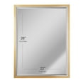 thumbnail image 5 of Two-Toned Brushed Brass and Chrome Metal Framed Beveled Edge Wall Vanity Mirror, 5 of 8