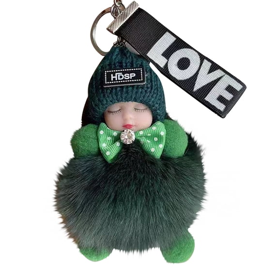 Sleeping Baby Keychain Soft Small Decorations Charm Accessories Keyring Decorative Toy For Backpack Purse Bag Pendant