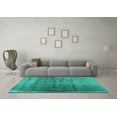thumbnail image 3 of Ahgly Company Machine Washable Indoor Rectangle Abstract Turquoise Blue Contemporary Area Rugs, 4' x 6', 3 of 4
