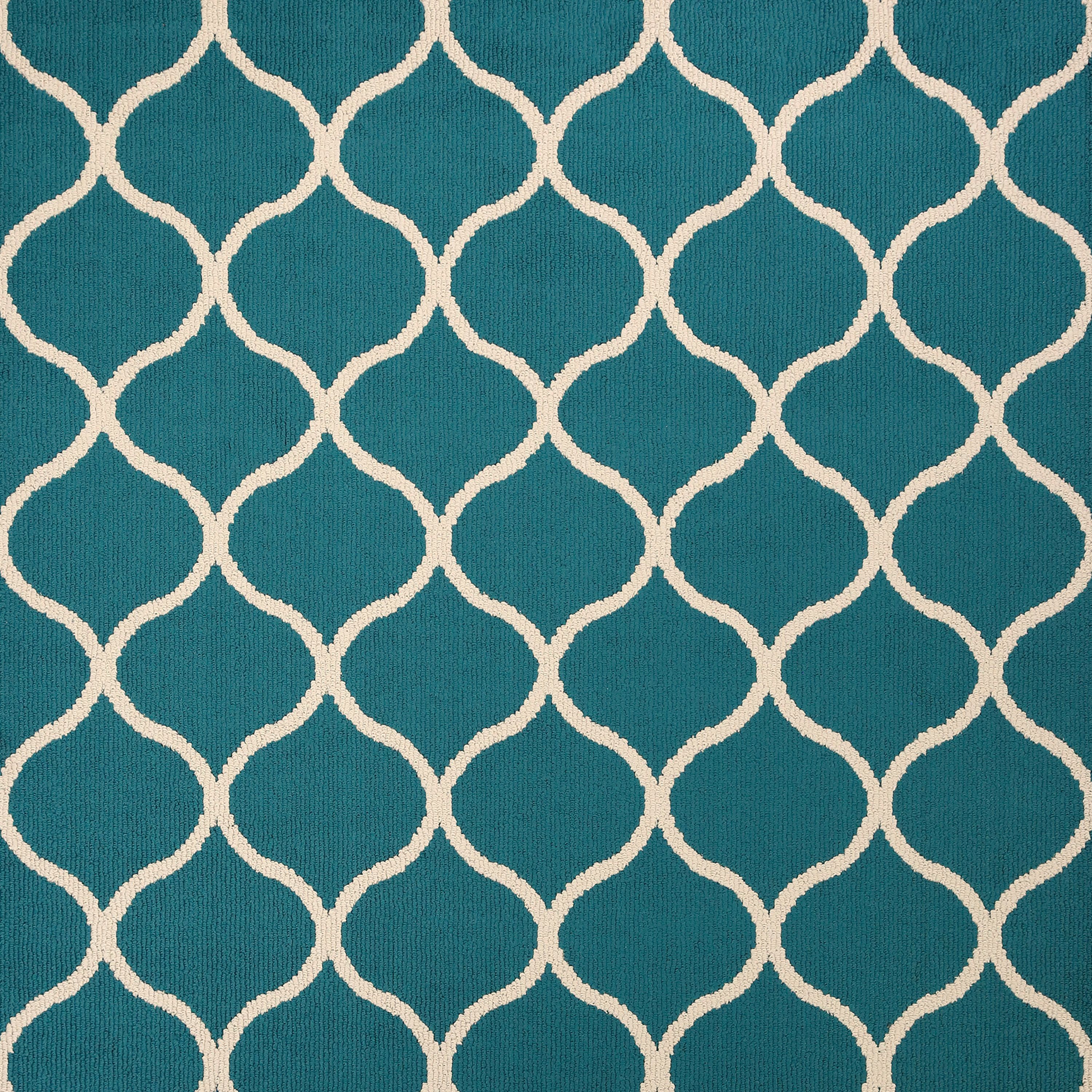 Maples Rugs Transitional Fretwork Teal Blue Living Room Indoor Area Rug, 5' x 7' - image 3 of 6