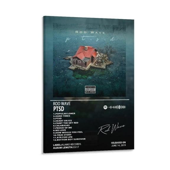 Rod Wave Album "PTSD" Signed Poster 7 Canvas Poster Wall Art Decor Print Picture Paintings for Living Room Bedroom Decoration