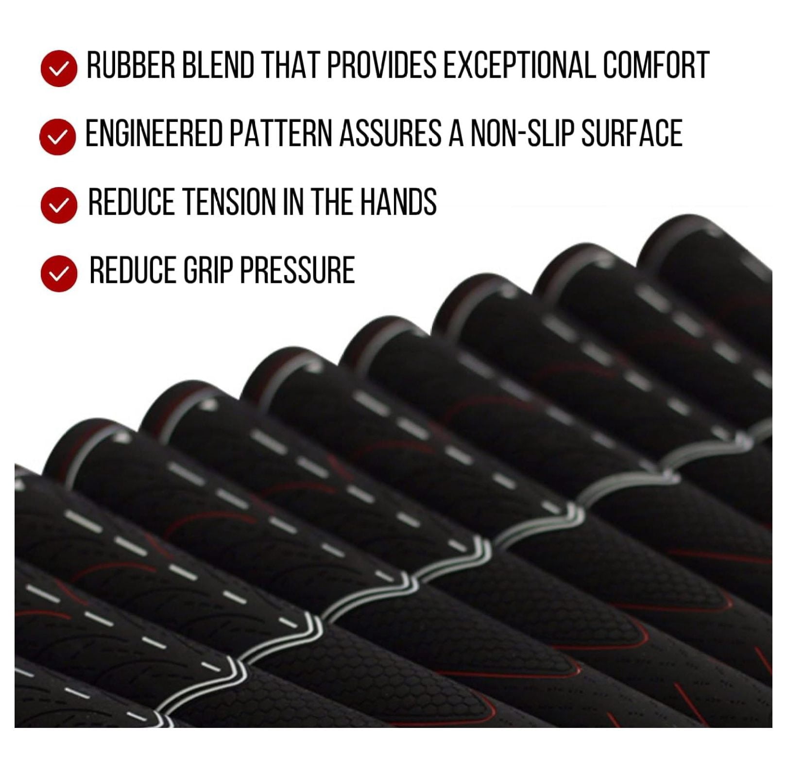 8 All Senior Men's Tour Pro Black Midsize Golf Grips