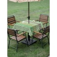 thumbnail image 3 of Outdoor Tablecloth with Umbrella Hole and Zipper, Sage Green Grey Boho Square Table Cloth 60x60 Inch Waterproof Tablecloth, Vintage Ethnic Tribe Abstract Art Picnic Table Cover for Patio Camping, 3 of 7