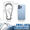 thumbnail image 3 of Large Carabiner Clip Hooks, 6pcs 6.2 inch Carabiners Heavy Duty, 304 Stainless Steel Spring Snap Hook Fits Camping Hanging Hiking Weight Lifting, Metal Clips for Rope or Chain, 3 of 6