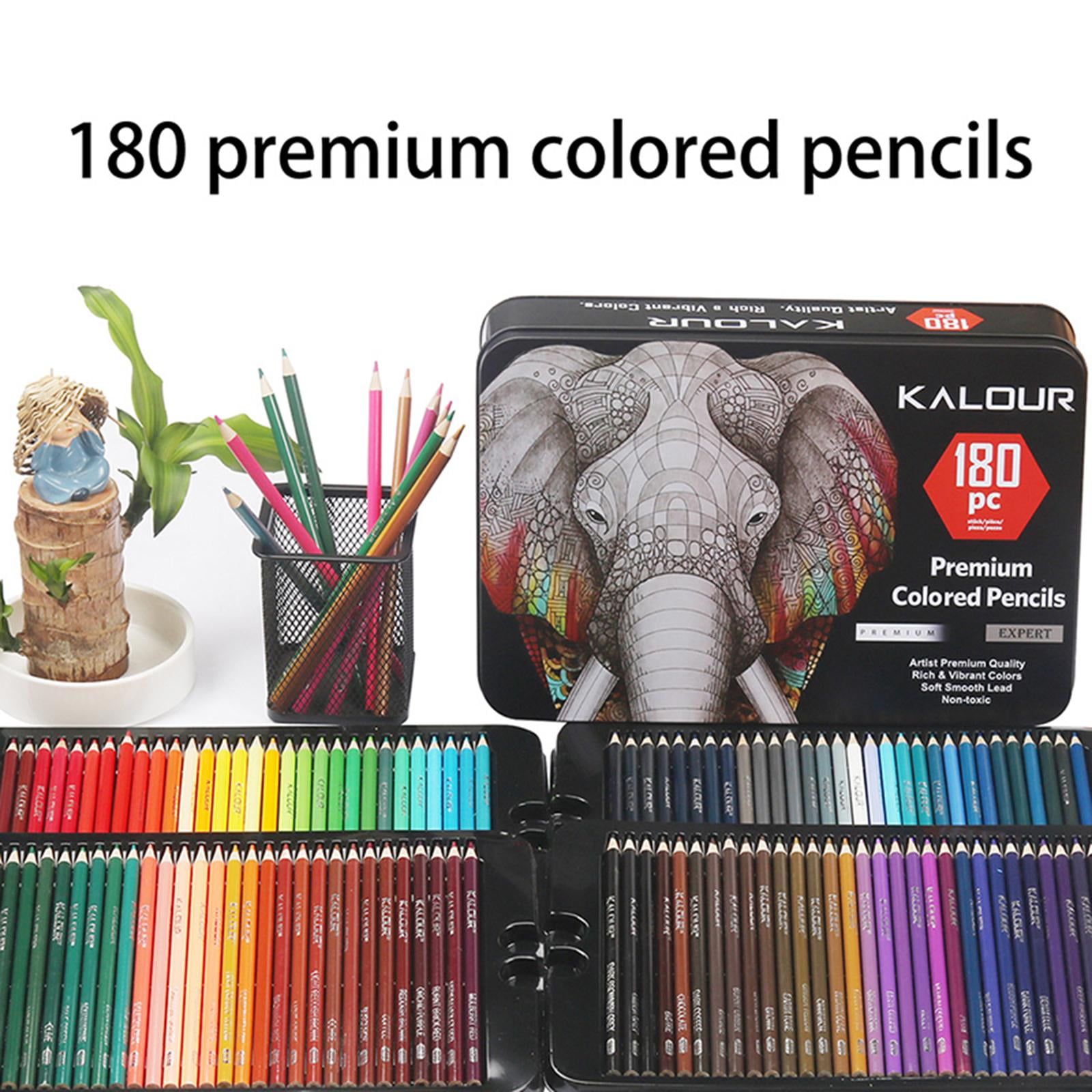 GUOOL Colouring Pencils, Professional Colours , Soft , HB for Drawing, Sketching, Shading & Coloring, Vibrant Coloured Pencils for Adults Artists , 180 Colored, 3.3mm
