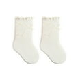 thumbnail image 2 of LYMAYTER 0-8Y ‌Girls' Mid-Calf Cotton Socks Princess Socks with Bow Fashionable Ruffled Edges Children's 1 Pair, 2 of 8