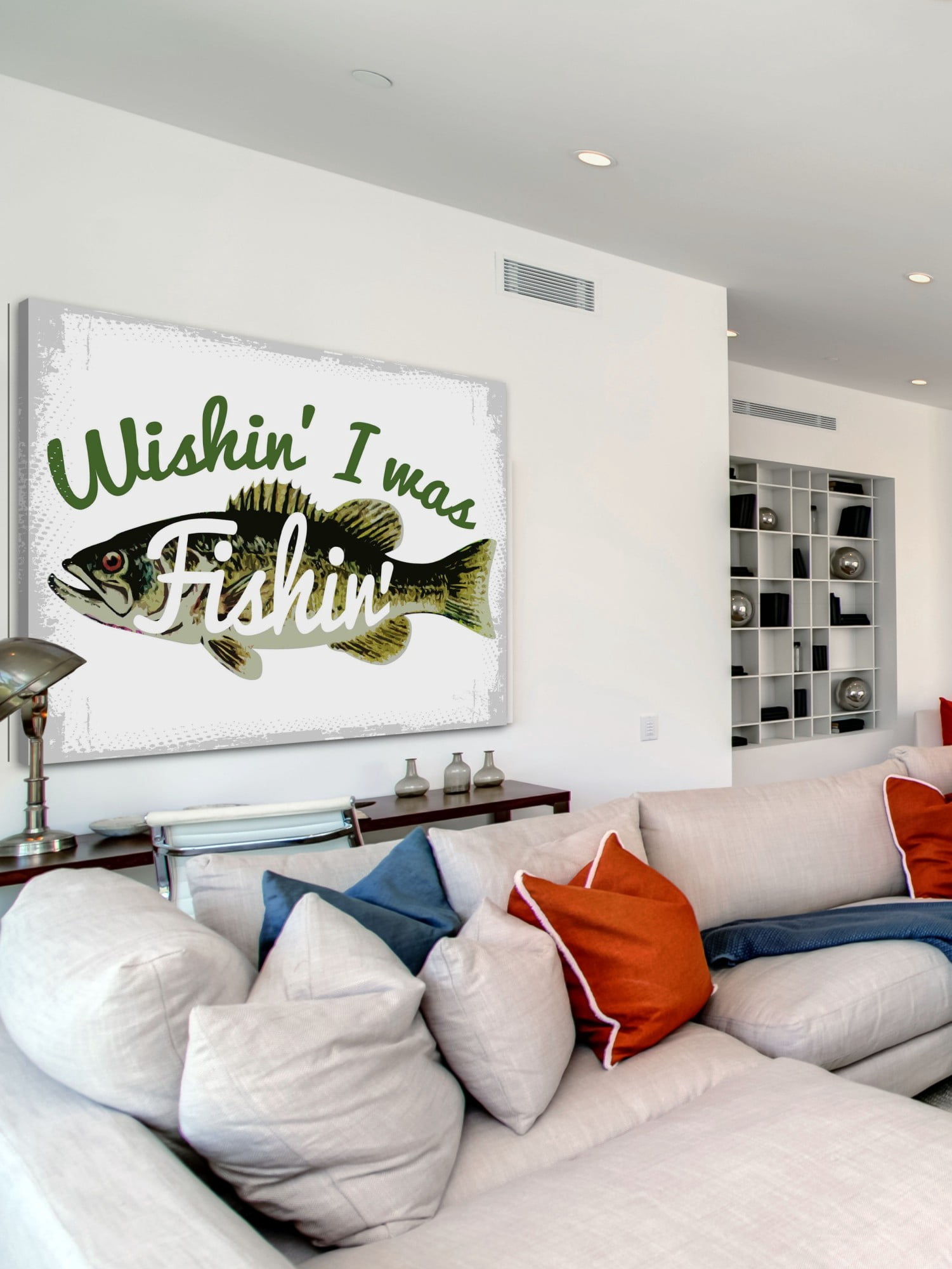 Marmont Hill Wishin I Was Fishin by Saturday Evening Post Painting Print on Canvas