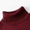 thumbnail image 7 of Turtleneck Sweaters for Boys Girls 2-15 Years Kids Winter Knitwear Clothes Long Sleeve High Neck Knit Pullover Top (14 Years, Wine), 7 of 7